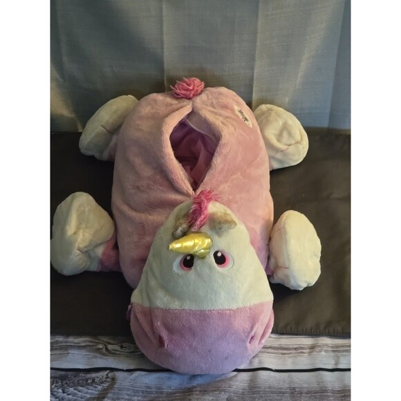 Stuffies Prancing Unicorn 24" Pink Plush Animal 6 Pockets Fun Sleepovers Girl - Picture 2 of 9